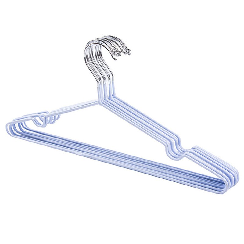 10 Stks/set Metalen Antislip Kleding Rack Kinderen Volwassen Hangers Kleerhanger Shirt Broek Haak Kleding Accessoires Droogrekken: Nordic blue
