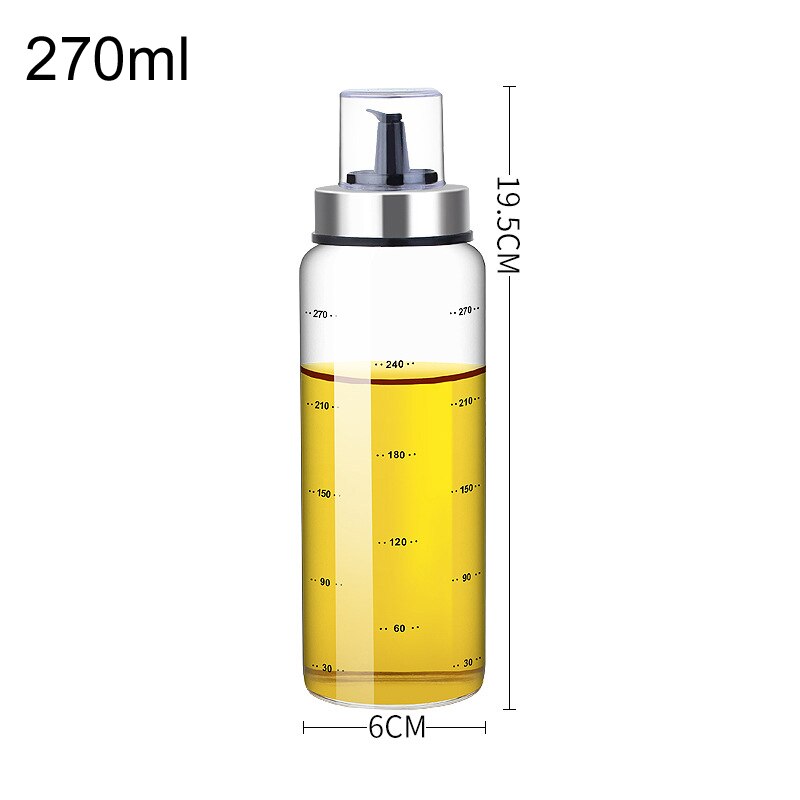 300/600ml glas cruet olie flasker dispenser sovs både lækagesikre olie eddike flaske sauce beholder gryde køkkenværktøj: Stil  b 270ml