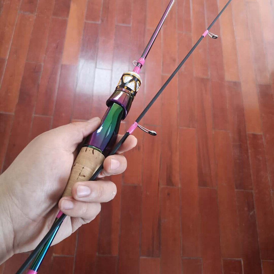 1.68m Colorful Solid Tip Trout Lure Fishing Rod UL Power Ultralight 3-7g Carbon Spinning/Casting Rod Probale Fishing Pole