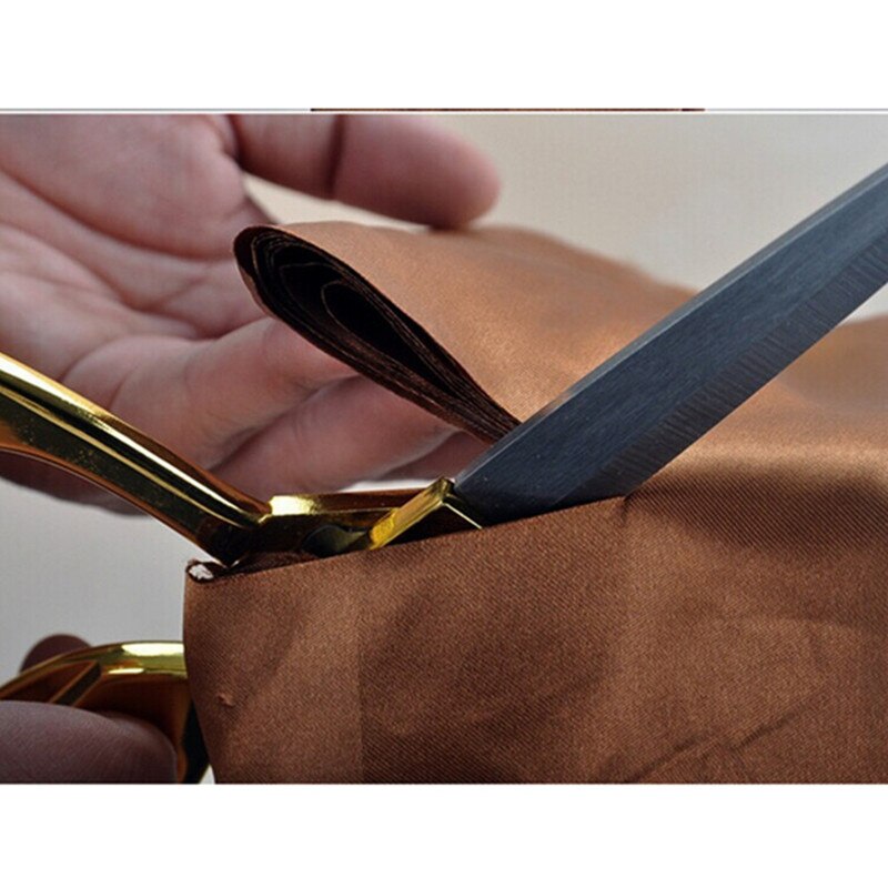 10.5'' Gold Sewing Cut Craft Fabric Dressmaking Scissor Upholstery Tool Textile Leather denim Cutter Tailor Shear Pinking