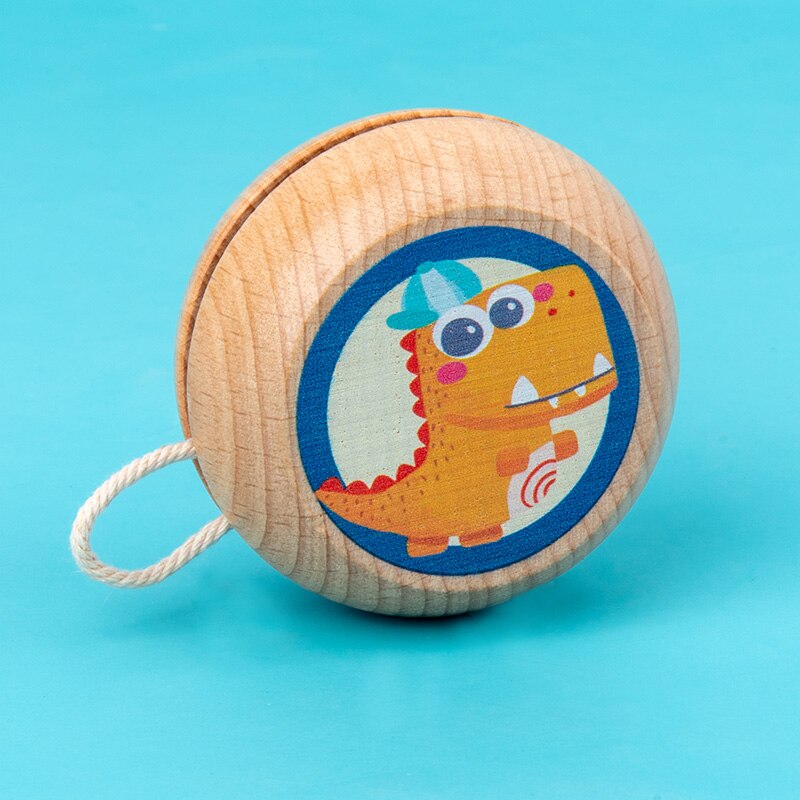 Bola de YOYO de dibujos animados de madera para niños, 6 estilos, juguetes para niños, agarre/movimiento, desarrollo de habilidad, juguetes clásicos chinos para niños: Blanco