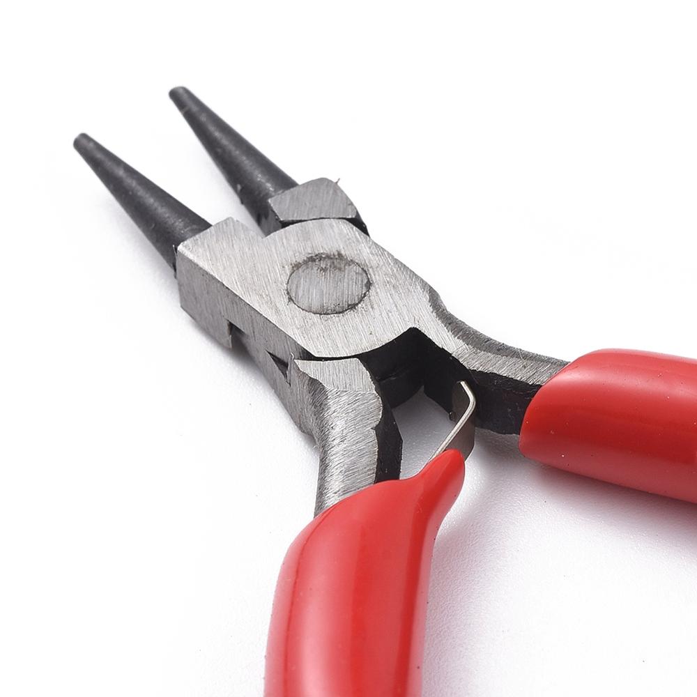 1pc 3 "mini-tang van koolstofstaal met ronde neus voor doe-het-zelf handgemaakte sieraden maken, polijsten platinakleur 75 ~ 80mm