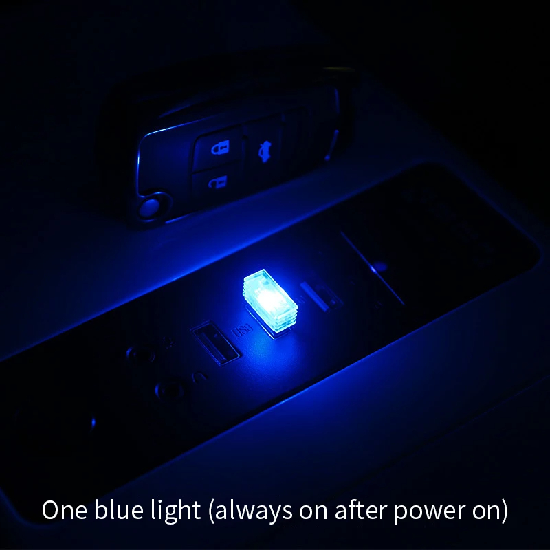 Mini USB LED Auto Licht Auto Interieur Atmosphäbetreffend Licht nicht beleuchtung Licht PC Auto bunte dekorative Lampe Auto Zubehör: Kristallblau