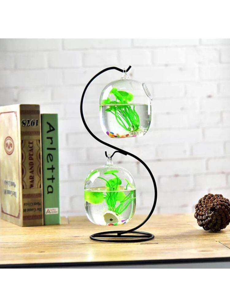 Bottiglia per infusione di acquario in vetro trasparente sospeso per acquario