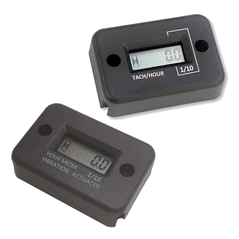 Tach Vibration Hour Meter Hour Counter RPM Counter Waterproof, LCD Screen Operating Hour Meter with Wireless