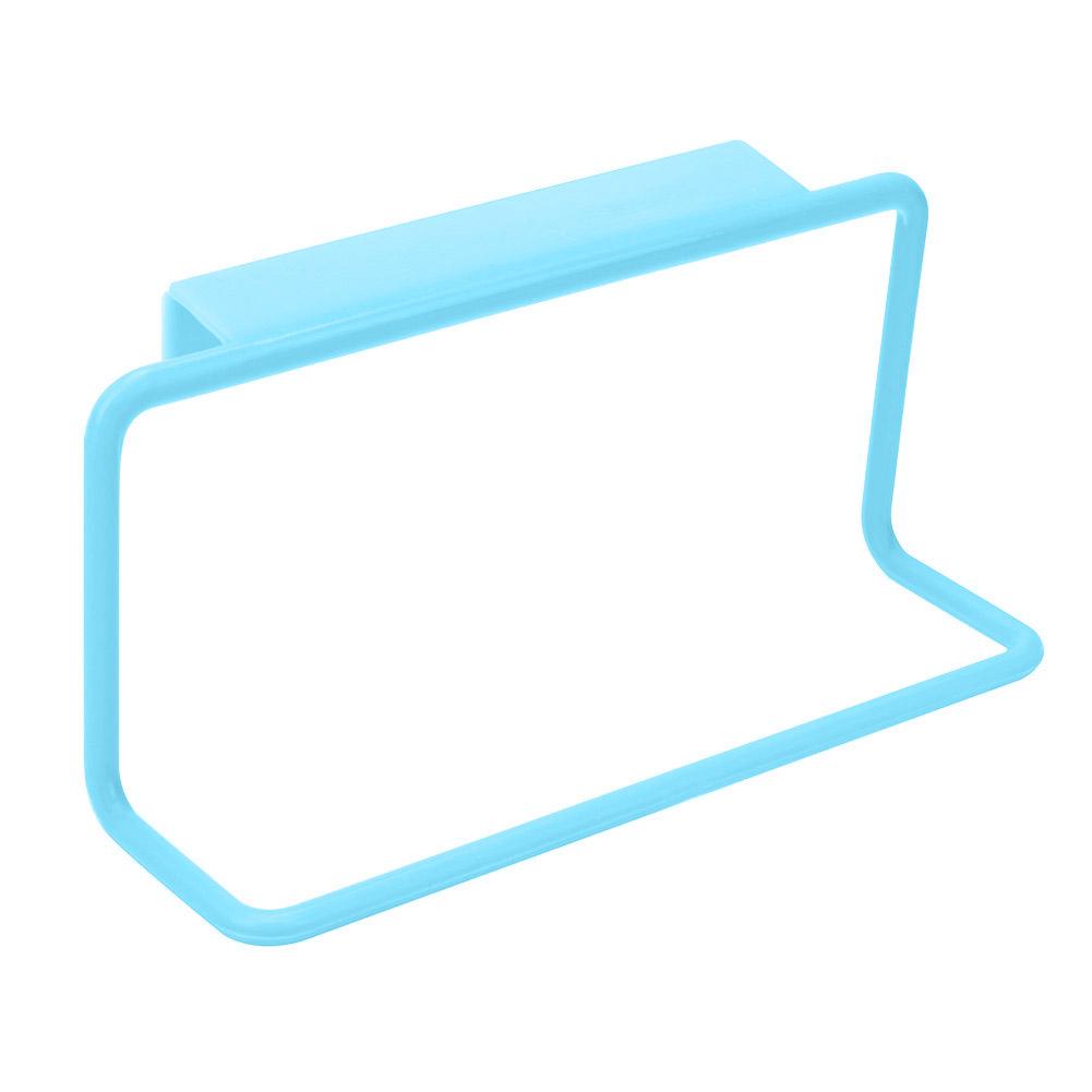 Cupboard Kitchen Cabinet Bathroom Towel Rack Plastic Towel Rack Hanging Holder Ties Bag Hanger Hanging Rack: Blue