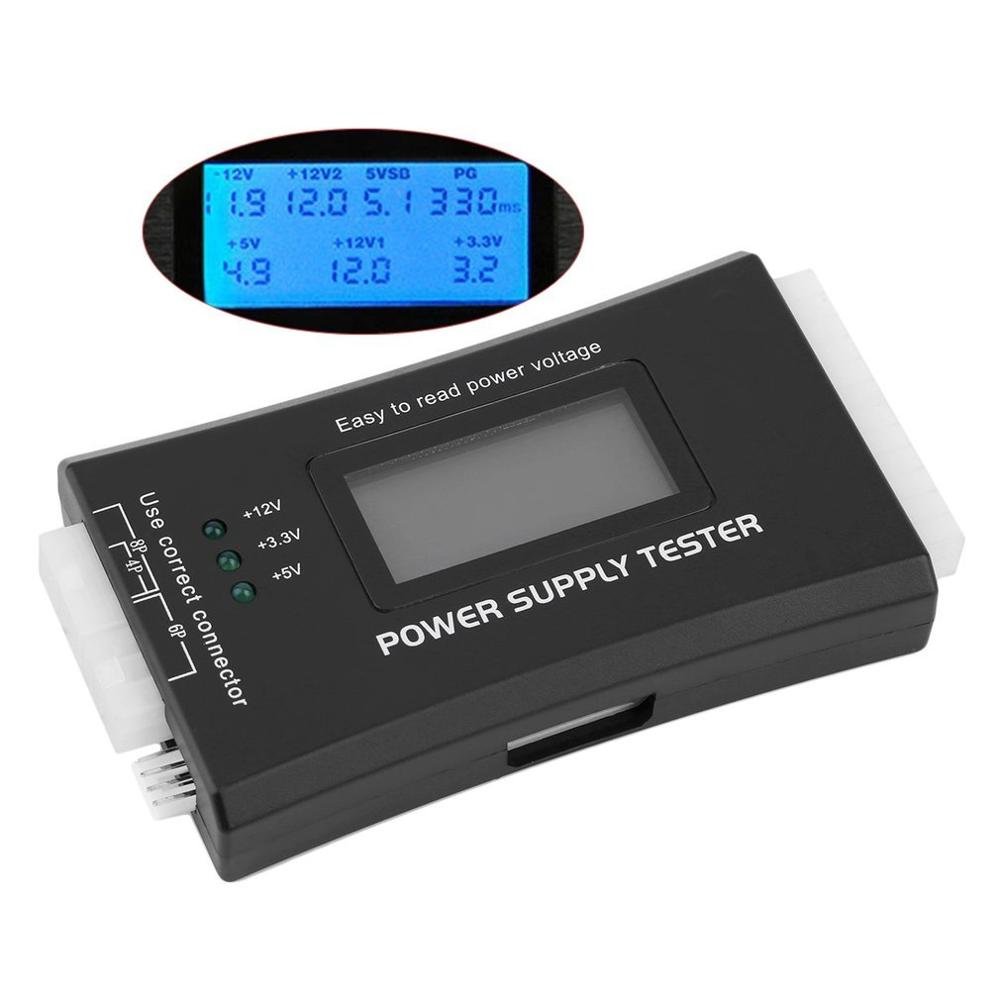 Comprobador de fuente de alimentación SD para fuente de alimentación/ATX/BTX/ITX pantalla LCD compatible con SATA HDD tester 20/24 pin