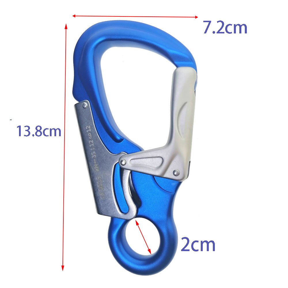 35KN Aluminum Alloy Rock Climbing Mountaineering Carabiner Captive Eye Forged Snap Hook Caving Rescue Auto Locking Clips Clasp