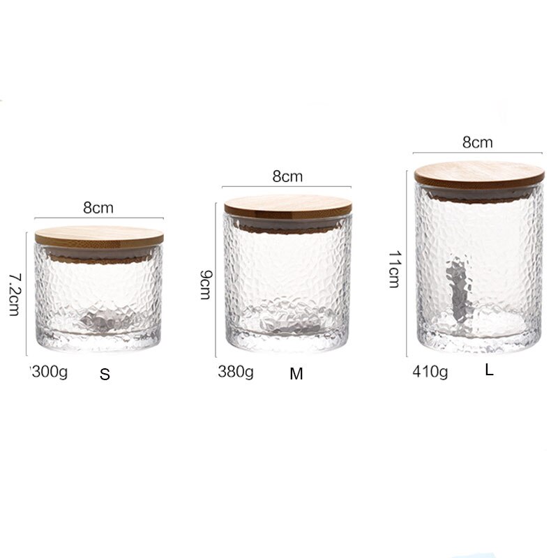 Nordic Kitchen Organizer Sealed Glass Canister Food Storage Container Tea Coffee Sugar Storage Jars With Wood Lid and Rim