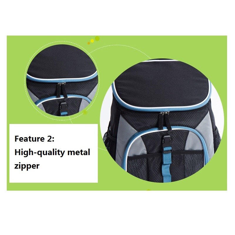 Zwarte oxford grote koeltas thermo lunch picknick box geïsoleerde cool rugzak ijslaag auto verse carrier thermische schoudertassen