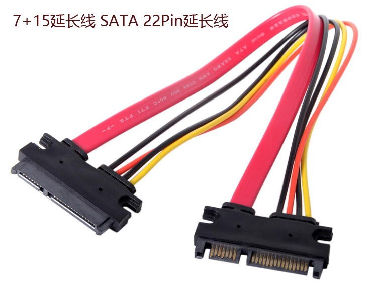 Sata 22 Pin Man-vrouw Sata Verlengkabel Sata 3 Iii 6 Gb/s 22 Pin Man-vrouw 7 + 15 Pin Sata Data Hdd Power