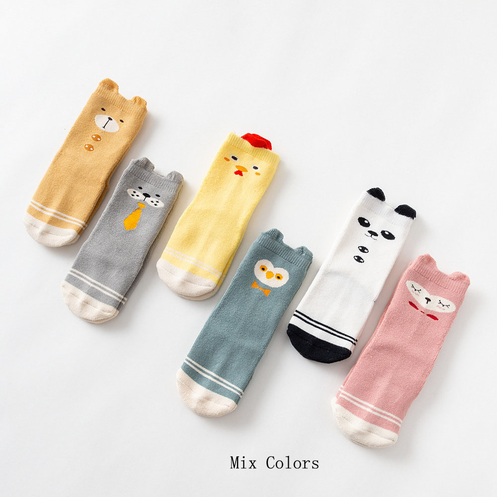 Calcetines largos de dibujos animados para recién nacidos, calcetín grueso para hacer Ballet, hasta la rodilla, 10 par/lote: Mix Colors / M 1-3Y