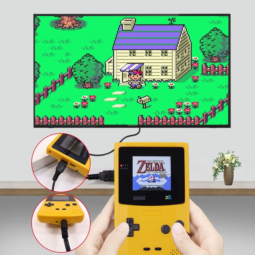 TV Version 2.2 inches GBC LCD High Brightness LCD Screen TV Out for Gameboy COLOR GBC - No Need Shell Cutting