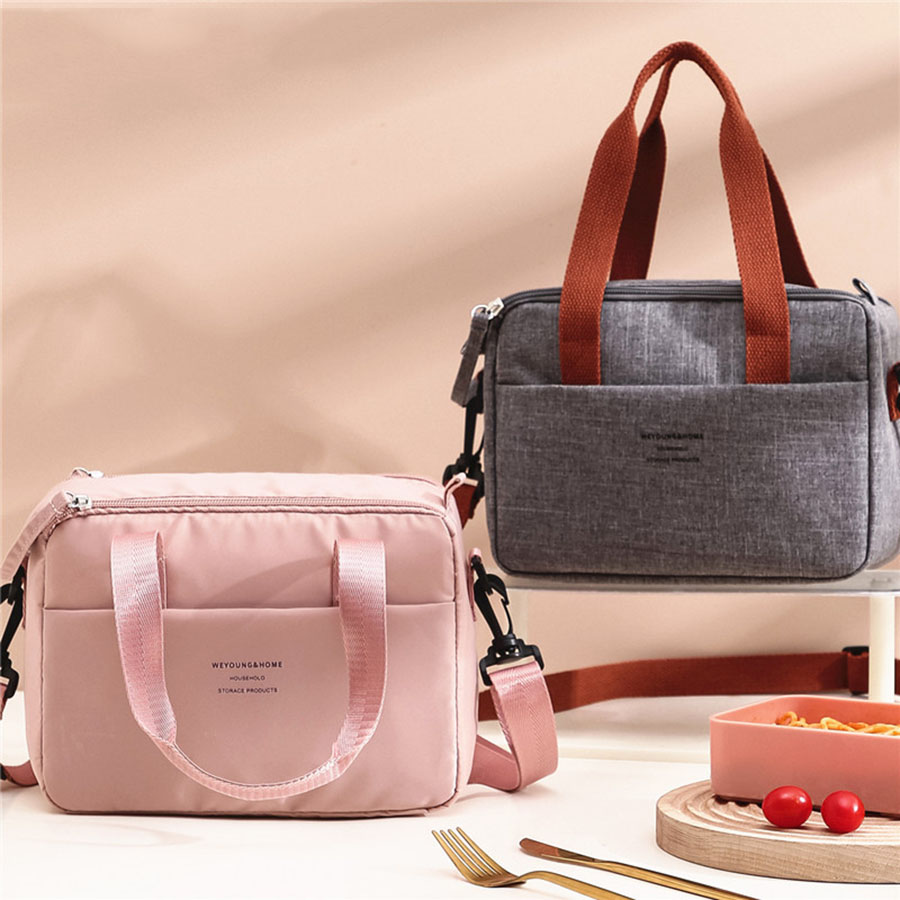 Przenośna torba na lunch do izolowanego termicznie pudełka na drugie śniadanie Tote Cooler Handbag Wodoodporna torba Bento Office Torby na ramię na żywność