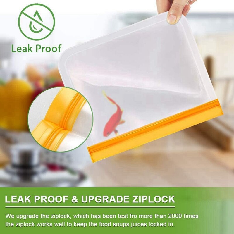 10Pcs Reusable Refrigerator Freezer Fresh-Keeping Bag Peva Double Bone Sealed Waterproof Bag Fruit Sandwich Lunch Bag