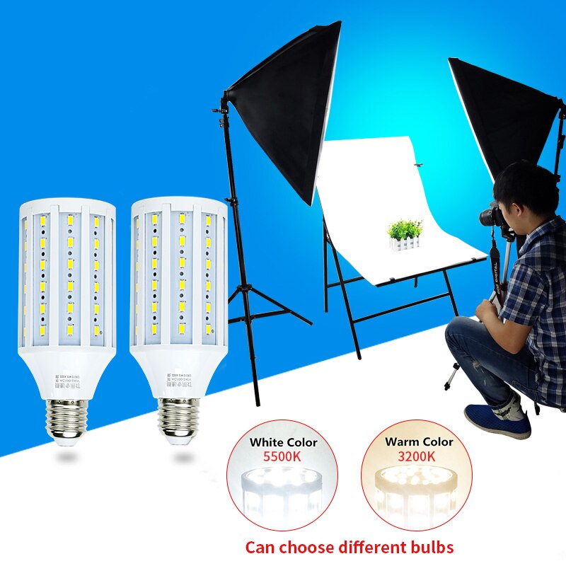 Fotostudio Fotografie Maïs Verlichting Lampen 5600K Led Geel Wit Daglicht E27 Base Socket Voor Softboxen Foto Video Studio