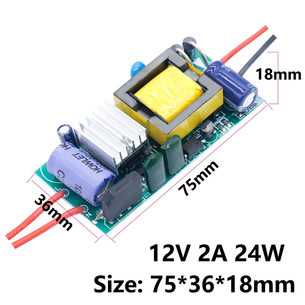LED Driver Transformator 220v naar 12V volt voeding 1A 2A 12W 24W Driver voor leds strips plafondverlichting Lamp Fix
