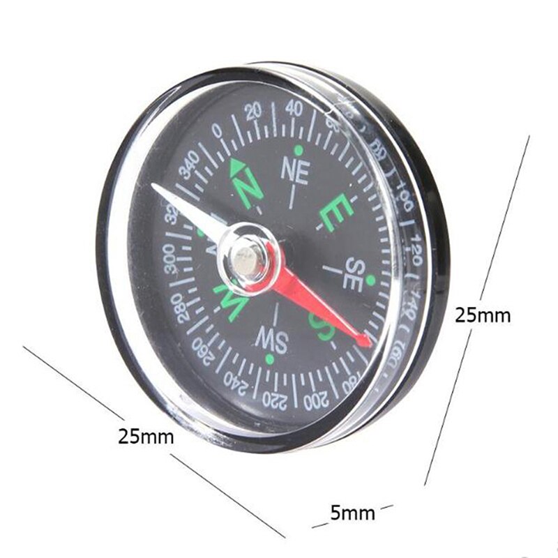 60mm Metal Stainless Steel Mini Handheld Portable Compass Student Climbing Hike Navigation for Outdoor Activities: Black