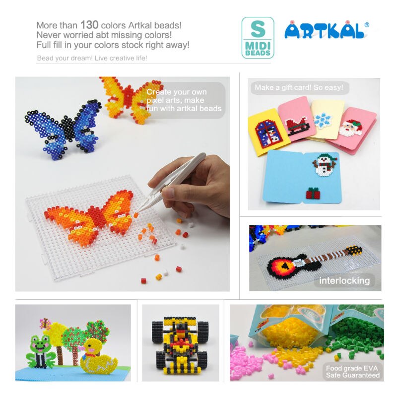 ARTKAL 7 glow in dark kleuren 1000 stks/zak S-5mm perler kralen DIY educatief puzzel speelgoed