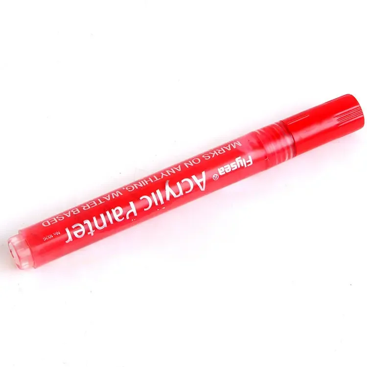 1pc White Acrylic Paint Pen for Rock Painting, Stone, Ceramic, Glass, Wood, Tire, Fabric Metal, Canvas Extra-fine Tip White: Red