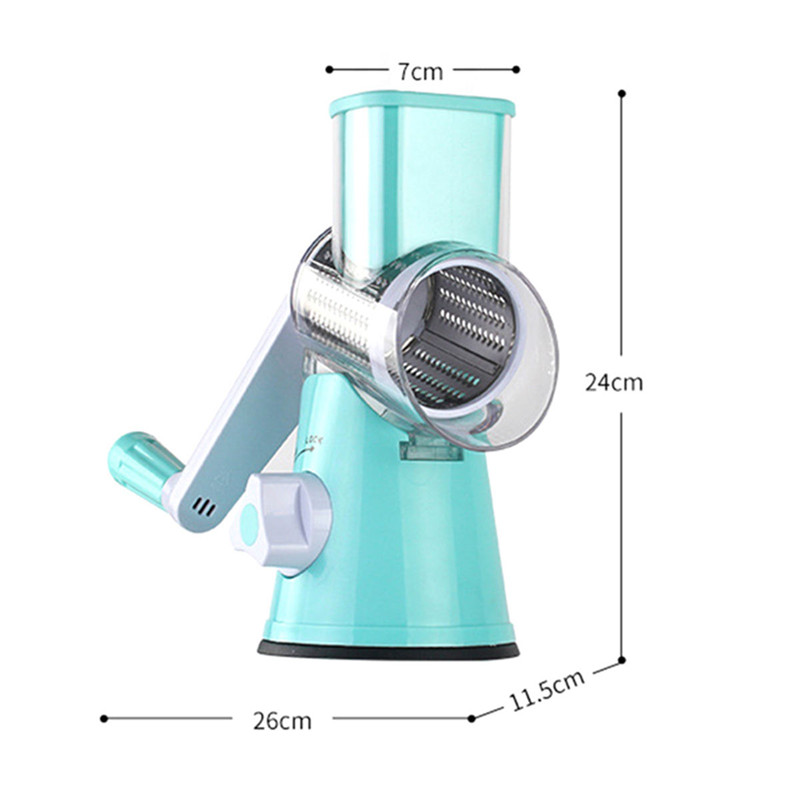Multifuncional cocina manual zanahoria rallador de vegetales rebanadora mano manual tambor espiral pelador rallador picador