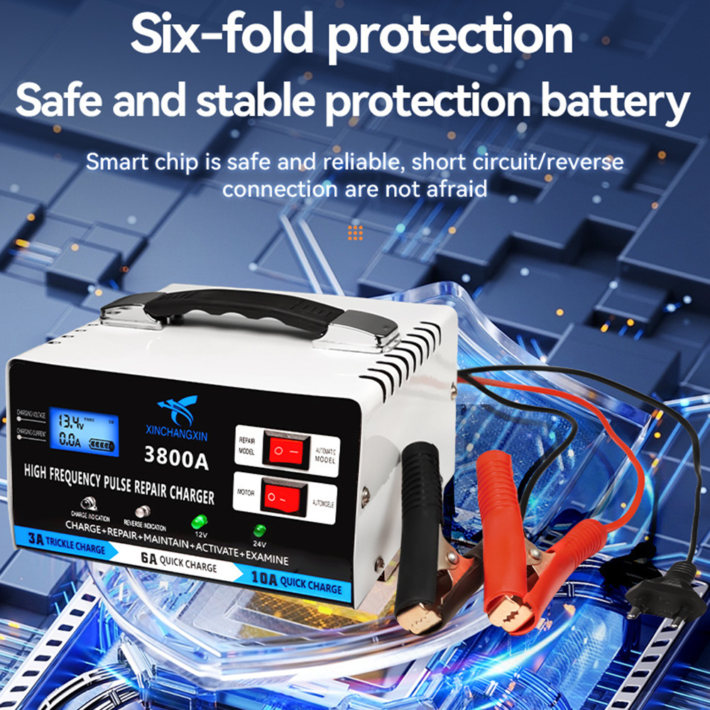 Für Blei Säure Batterie Reparatur Batterie Ladegerät EU Stecker Schnelle Ladegerät High Power Voll Automatische Auto Batterie Ladegerät 12V 24V