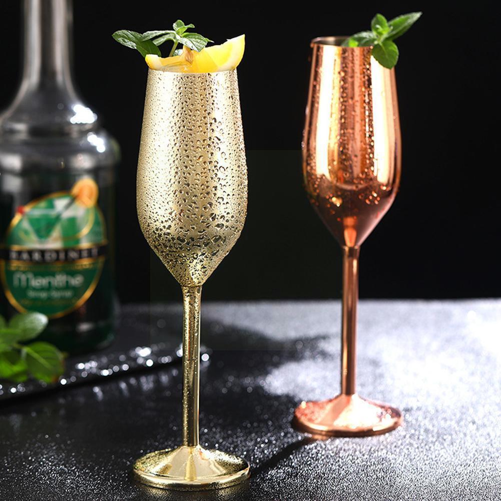 Steel Champagne Cup Wine Glass Cocktail Glass Wine Restaurant Gold Goblet Tools Drinkware Bar Glass P0f0