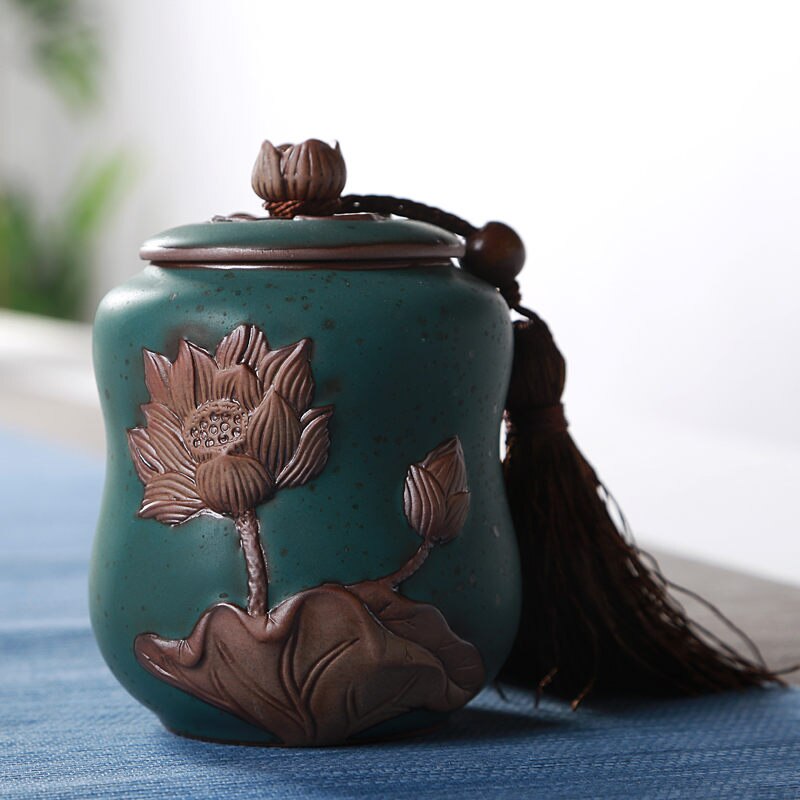 Theecontainer keramische verzegelde blikken voedselpot kruiden suikerpot huishoudelijke thee koffie opslagflessen en potten: 6