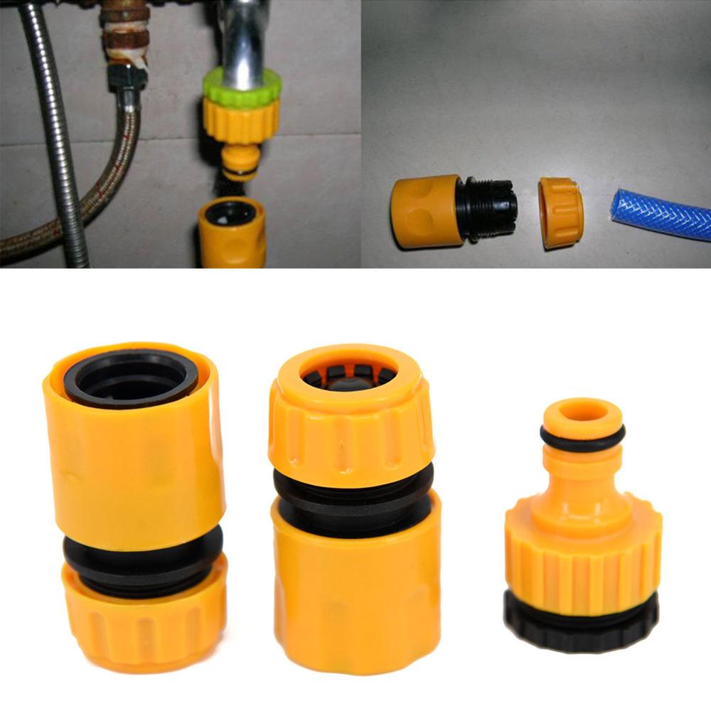 3PCS Coupling Adapter Drip Tape Watering Irrigation Faucet Hose Connecter with 1/2'' 3/4'' Male Garden Water Connector