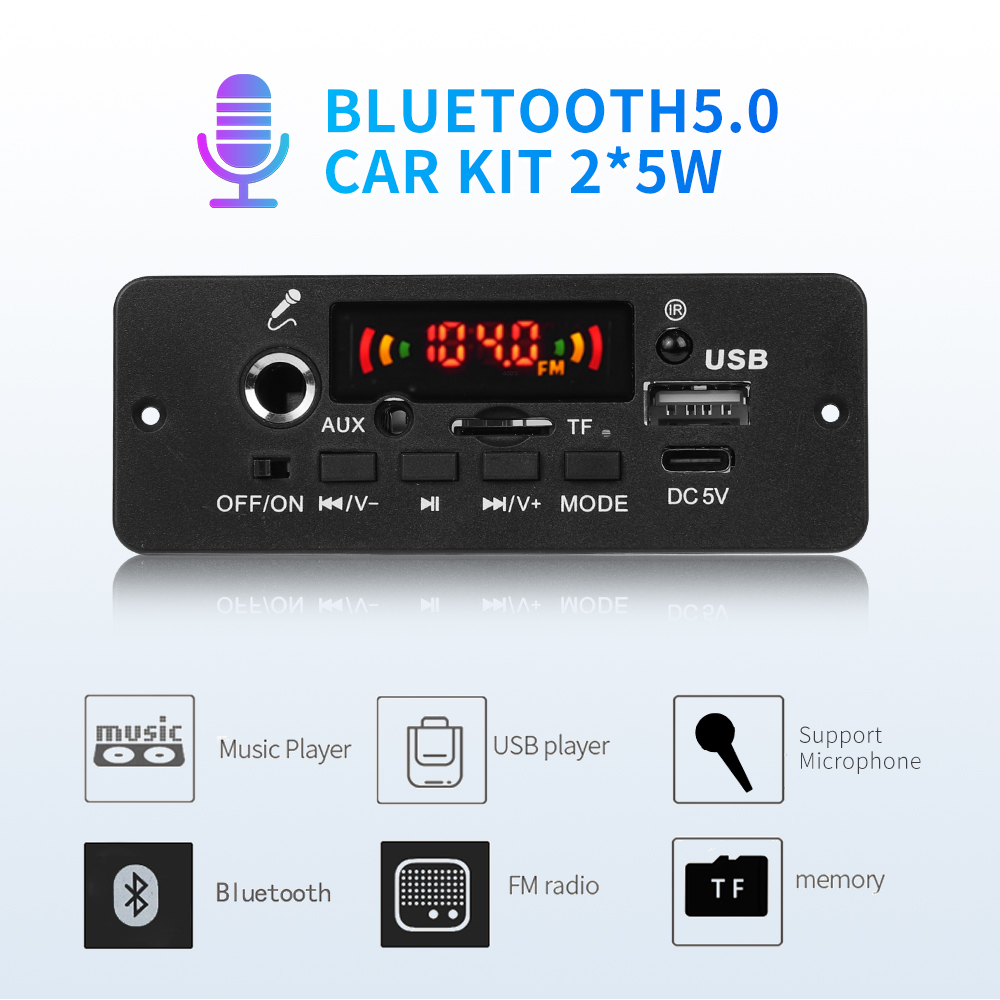 DC 5V MP3-Player 2*5W Verstärker Bluetooth MP3-Decoder Board Auto Musik-Player FM Radio Freis prec heinrich tung Aufzeichnung modul Unterstützung Mikrofon