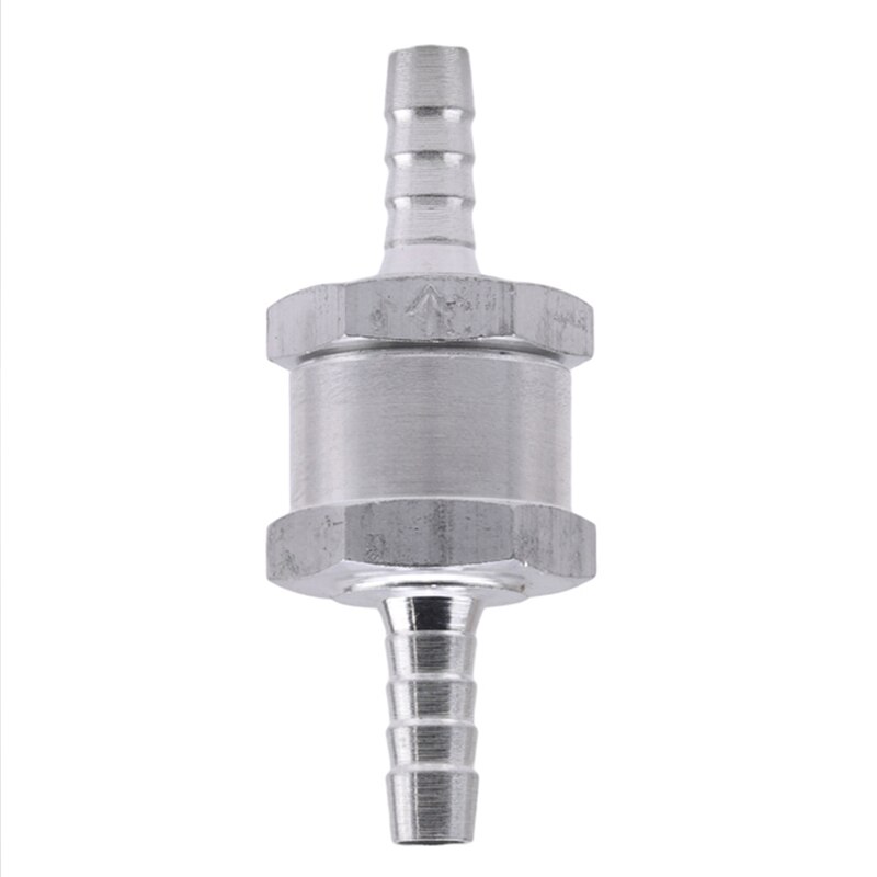 6/8/10/12mm aluminiumslegering enveis drivstoff tilbakeslagsventil bensin diesel til bil vakuumslange olje vannpumper: Sølv-diameter 10mm