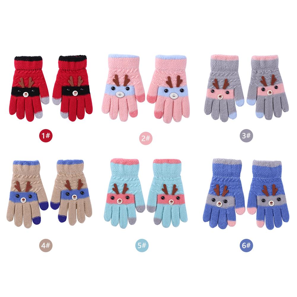 JOCESTYLE Kind Kinder Baby Handschuhe Nette Winter Warm Verdicken Gestrickte Handschuhe Ski Handschuh