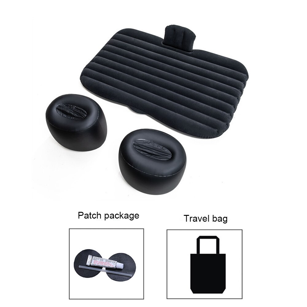 Car Air Mattress Travel Bed Moisture-proof Inflatable Mattress Air Bed Car Back Seat Sofa for Car Interior With Air Pump: Black