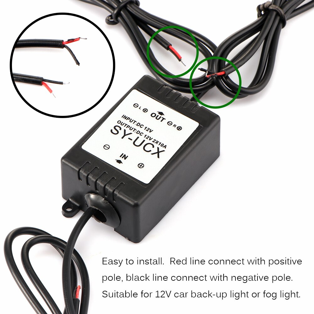 Nøglebelysning fjernbetjening 16 tilstande til 12v bil back-up lys eller tågelys led strip lys trådløs mini bærbar