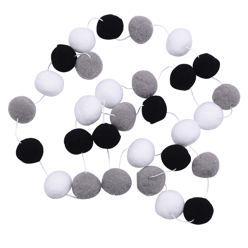 Guirlande murale avec pompon de 3cm 2.5M, décoration murale de 3cm, suspendue de Style nordique, pour chambre de bébé ou chambre d'enfant, pour la maison, de mariage: B10
