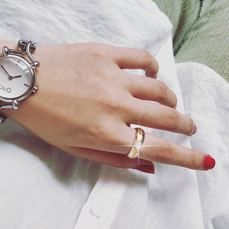 Goud Kleur Ringen Goede Roestvrij Staal Een Ring Van Power Sieraden Voor Vrouwen Mannen