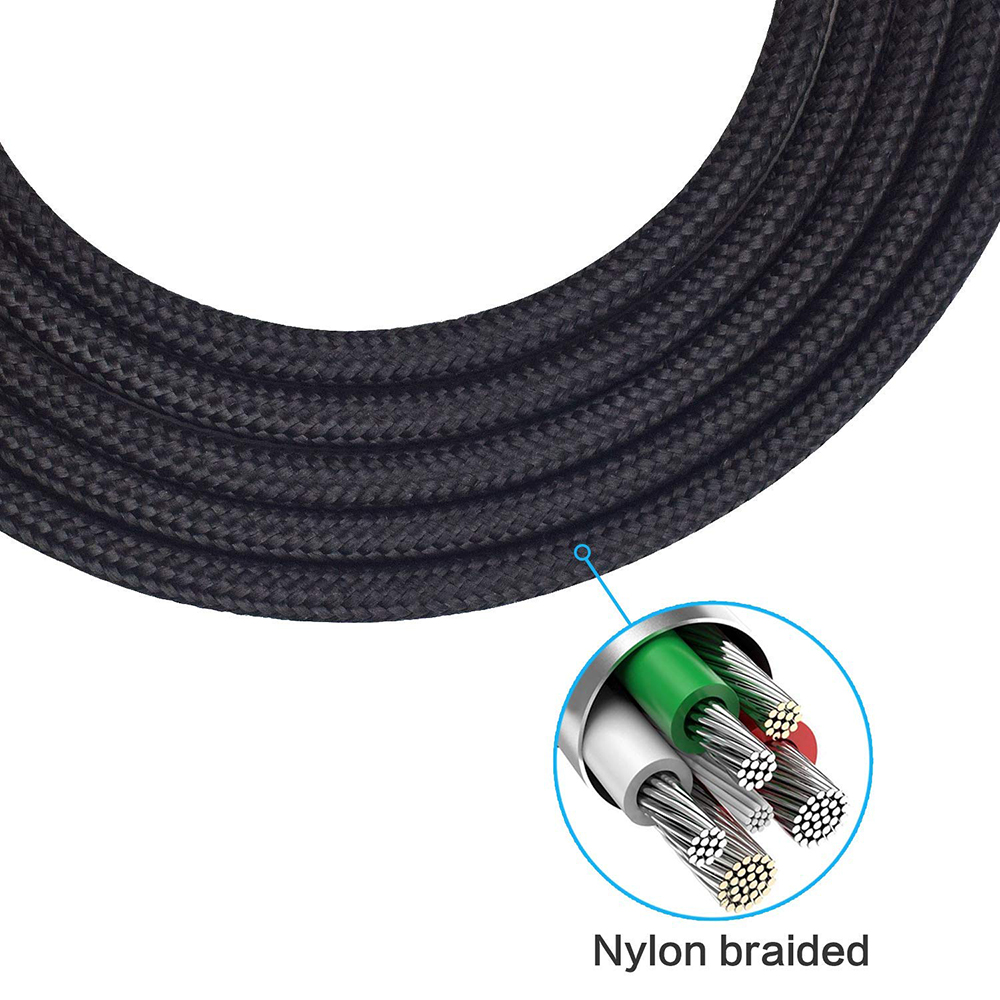Cable de extensión trenzado de nailon de repuesto OFC de 6,35mm para auriculares Takstar Pro82 Pro 82