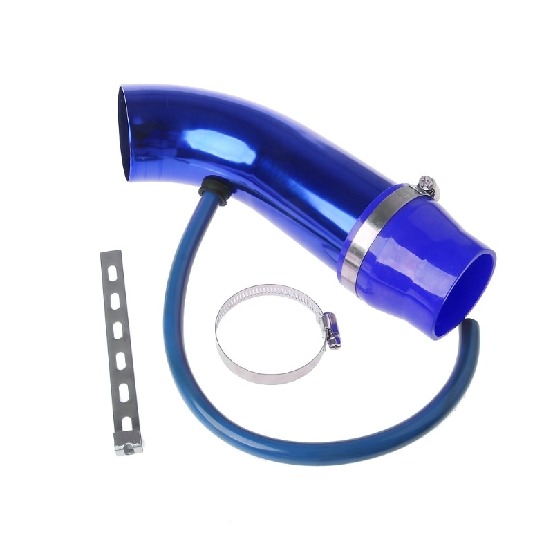 1 set of 76mm 3" car air-conditioning open conical air intake pipe kit filter tube system universal chrome 3" air inlet