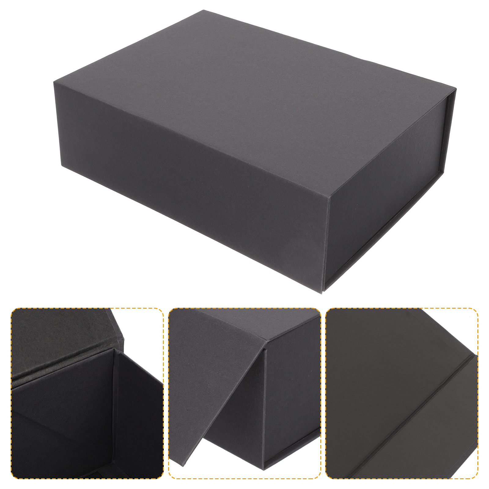 Magnetic Closure Foldable Storage Box Premium Material Container Protective Packaging Boxes Collapsible With Lid For: black