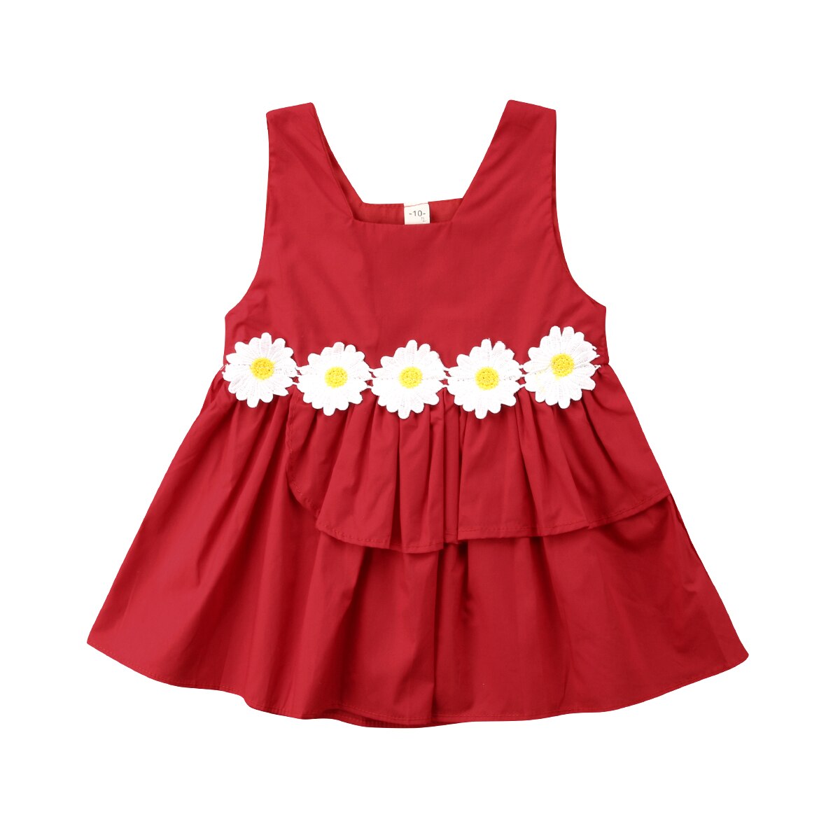 Pudcoco Kids Baby Meisjes Mouwloze Jurk Bloemen Tulle Party Trouwjurk: Rood / 3M