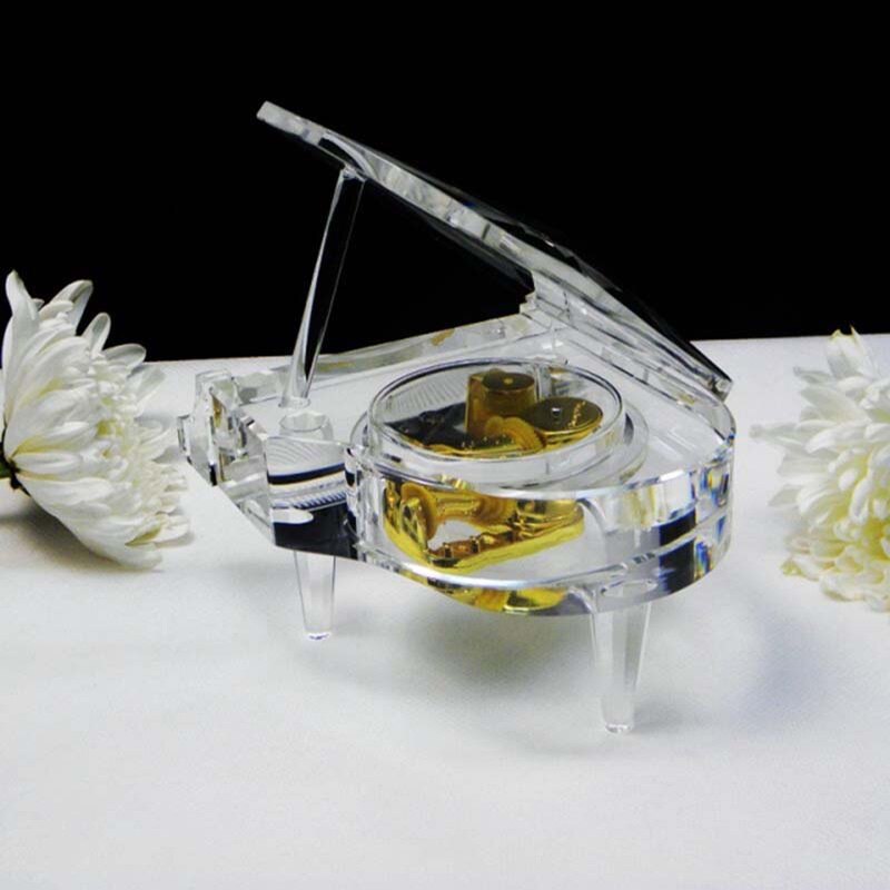 Piano music box artificial crystal polishing and casting technology music box pastoral crystal music box 3