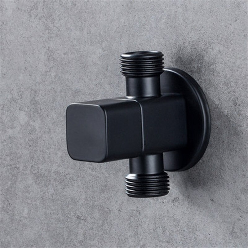 Flling valves Bathroom Angle Valve Solid Brass /Cold Bath Hardware Accessories Black Baking G1/2 Toilet Water Stop Valve