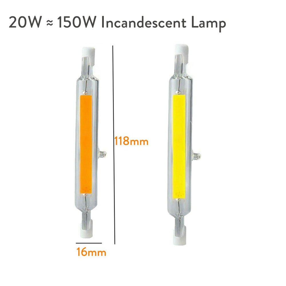 Dimmbare R7s LED J78 J118 7W 12W 15W 20W COB SMD 2835 Mais Lampen Keramik Glas rohr Licht Ampulle Ersatz Halogen Bombillas: Dimmable 118mm 20W / Cold White / 110V