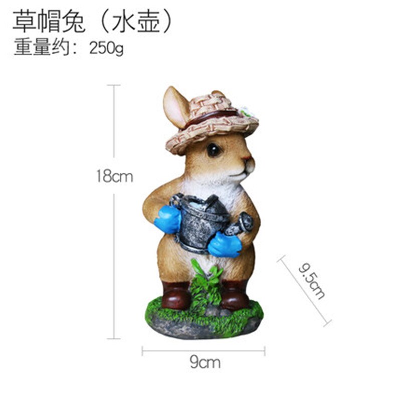 Large Resin Bunny Rabbit Figurines Garden Ornament Outdoor Art Yard Garden Animal Figurines Rabbits Decoration: 010