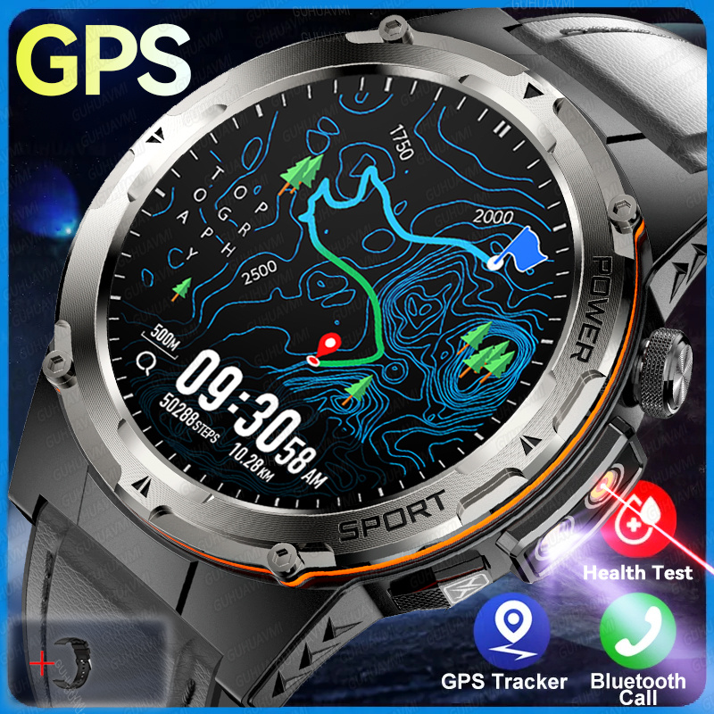 2025 novo para xiaomi ios militar smartwatch ip68 à prova dip68 água esportes ao ar livre rastreador de fitness monitor saúde bt chamada laser infravermelho: Preto