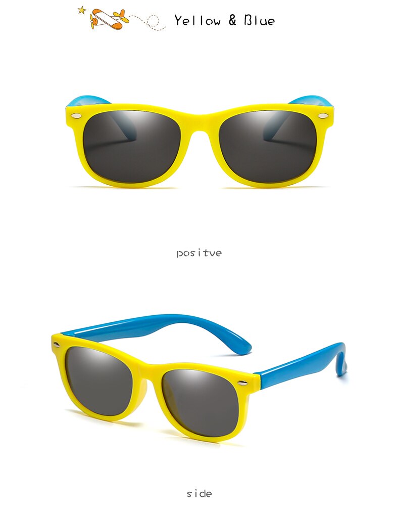 Lange Keeper Gepolariseerde Kids Zonnebril Jongens Meisjes Baby Baby Mode Zonnebril 100% UV400 Brillen Kind Shades Gafas Infantil: yellow blue