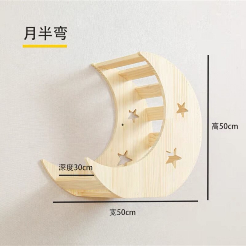 Wall-Mounted Cat Climbing Frame Wall-Mounted Solid Wood Cat Nest Jumping Platform Scratching Pole Cat Wall Cat Ladder Cat Space