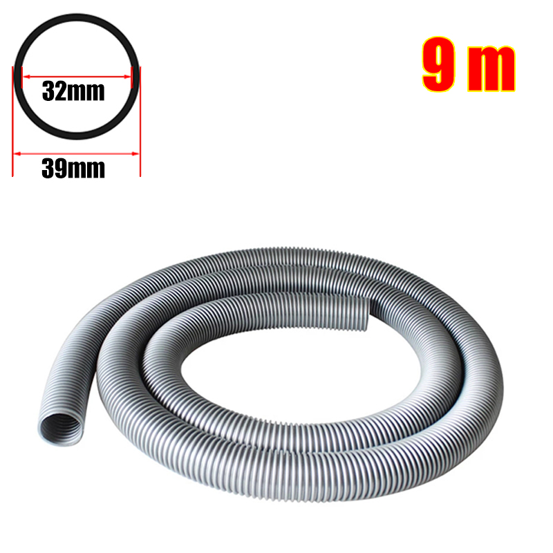 Inner 32 mm Household Vacuum Cleaner Thread Hose Straws Factory Bellows Vacuum Tube Soft flexible EVA Hose Pipe Replacement Part: Gray-9m