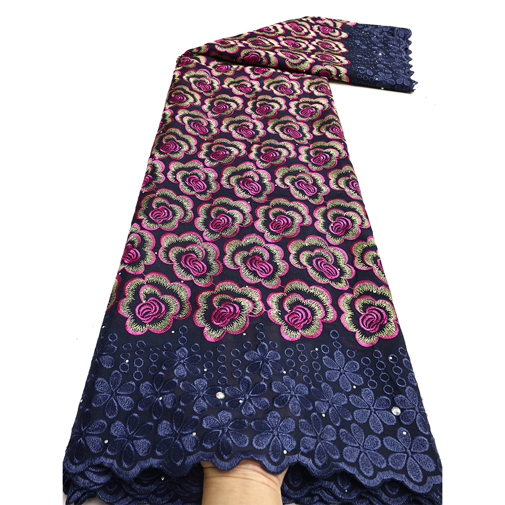 2025 Afrikaanse Nigeriaanse Tule Kant Stof Katoen Damast Guipure Formele Prom Party Gown Dress 5 Yards