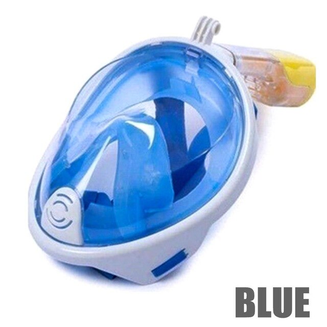 Ademhalingsapparaat 3 kleuren droog duikmasker zomerzwemmen volgelaatsmasker s/m duurzaam anti-condens snorkel zwemmasker duiken: Blauw s tot m